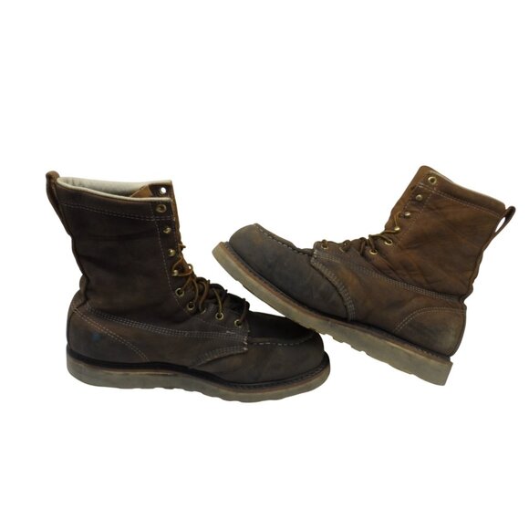 Thorogood Mens 8" Steel Toe Wedge Sole Work Boot (U.S.A.) 804-4478 Brown 10.5 2E - Picture 6 of 8